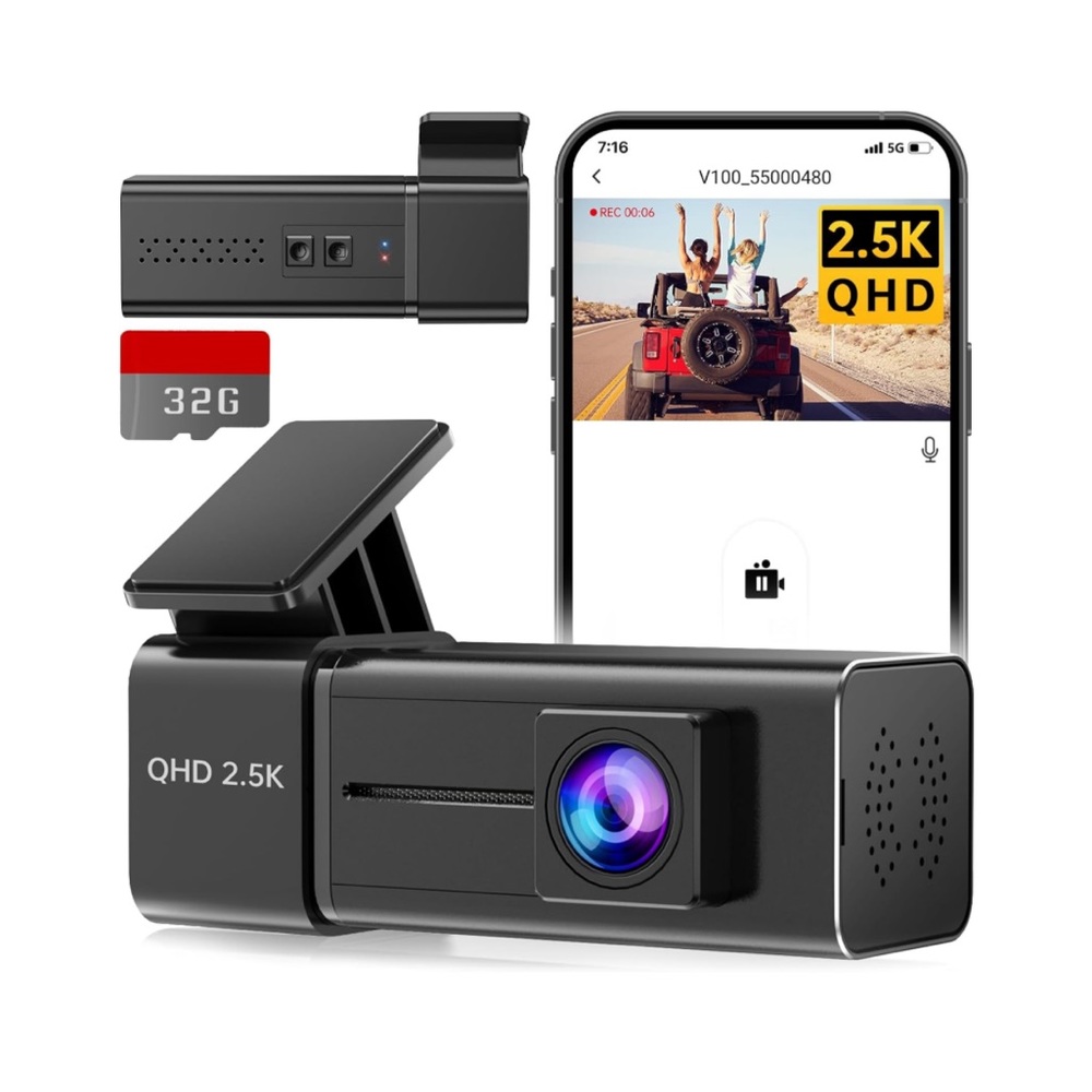 E-Yeeger | 2.5K Dash Cam with Night Vision, 24H Parking Mode, Loop Recording